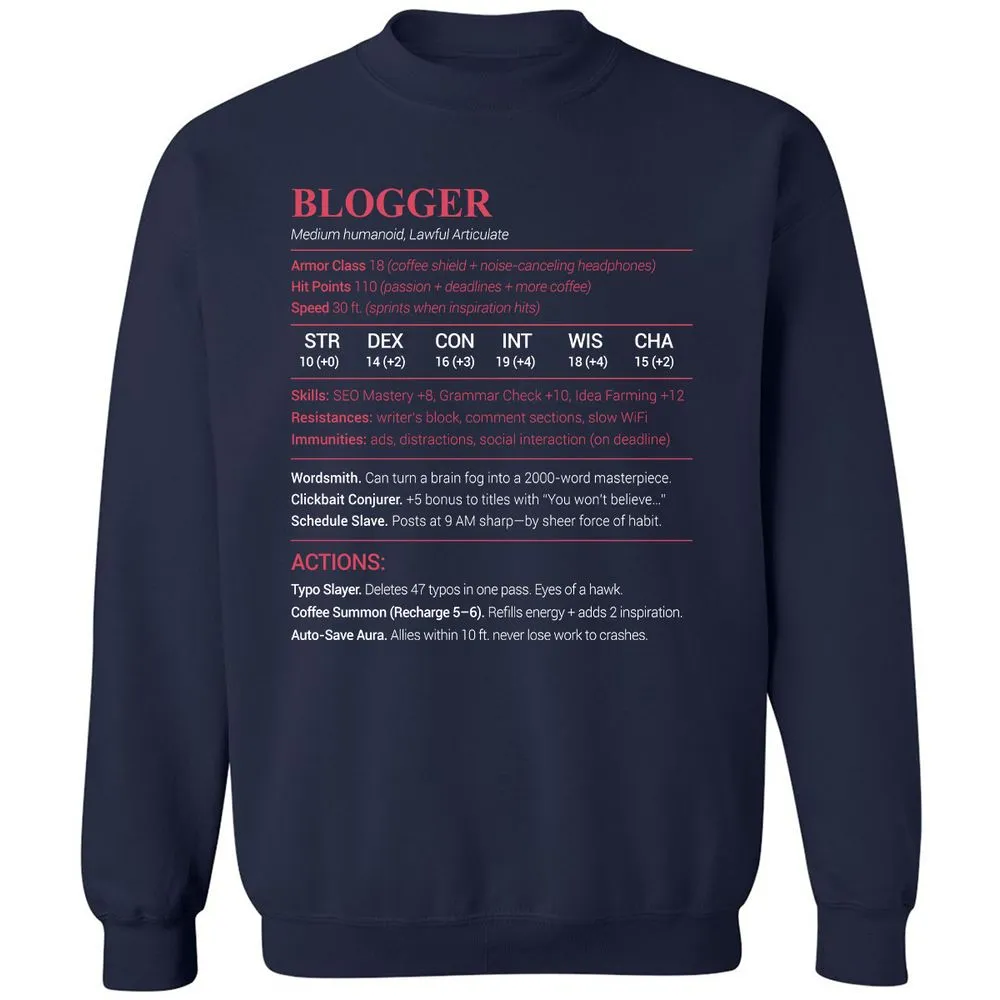 Blogger Classic Unisex Sweatshirt - Navy - 2