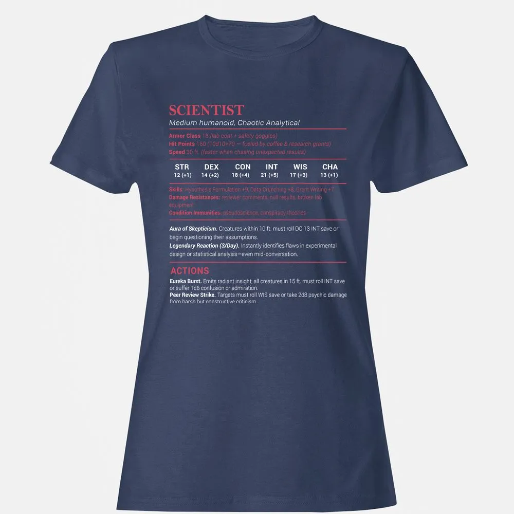 Scientist Stats Women's T-Shirt - Navy - 10