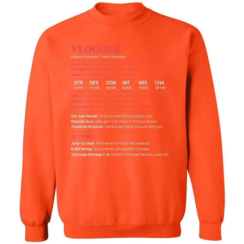 Vlogger Classic Unisex Sweatshirt - Orange - 10