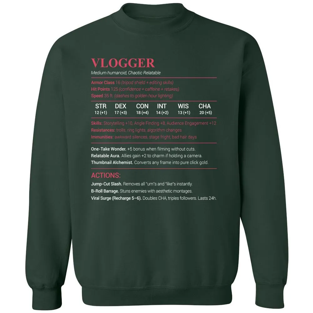 Vlogger Classic Unisex Sweatshirt - Forest Green - 4