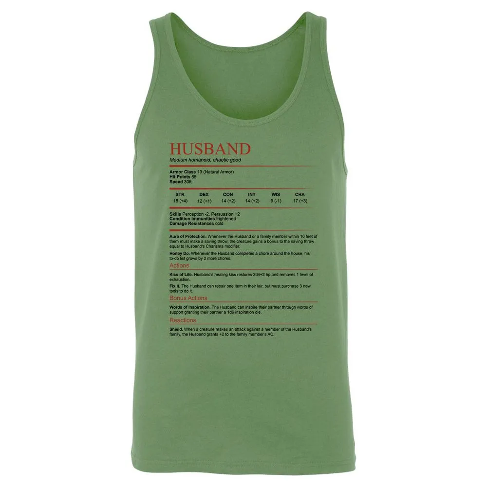 Husband White Unisex Jersey Tank - Leaf - 10