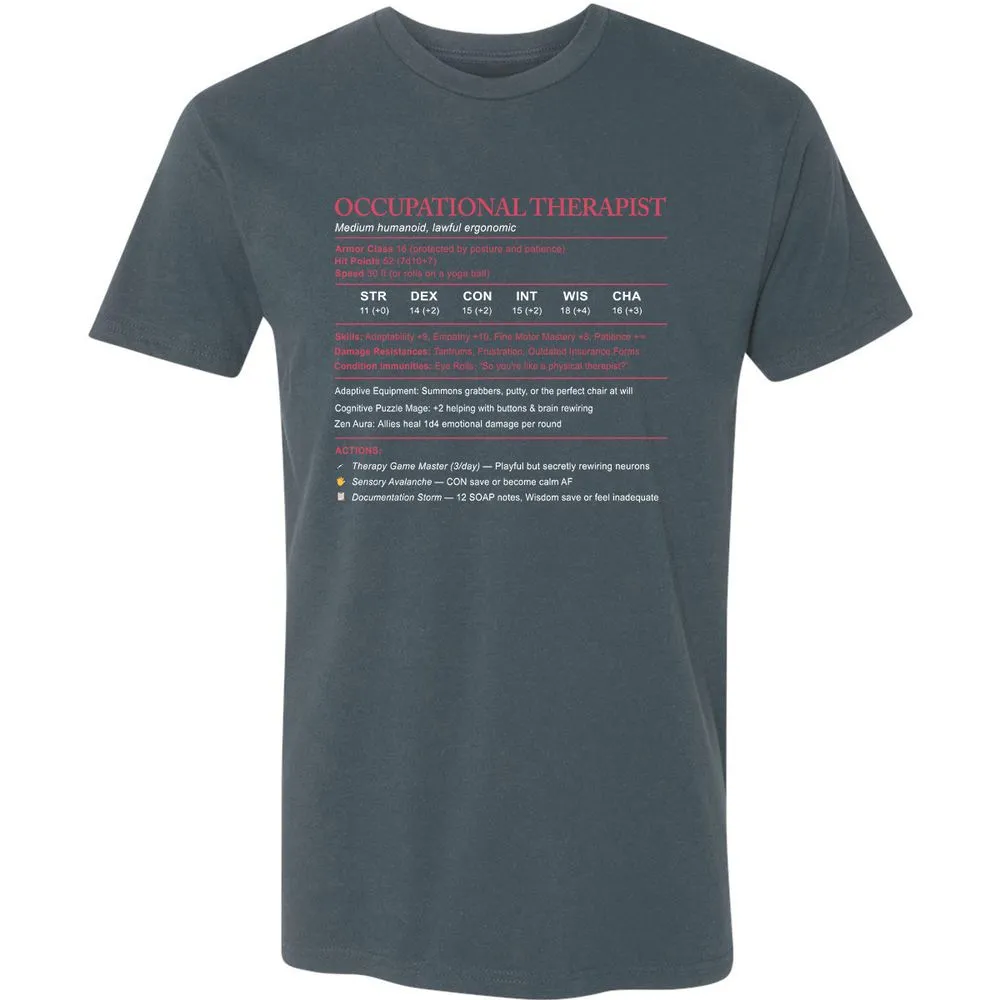 Occupational Therapist Stats Premium Unisex T-Shirt - Indigo - 15