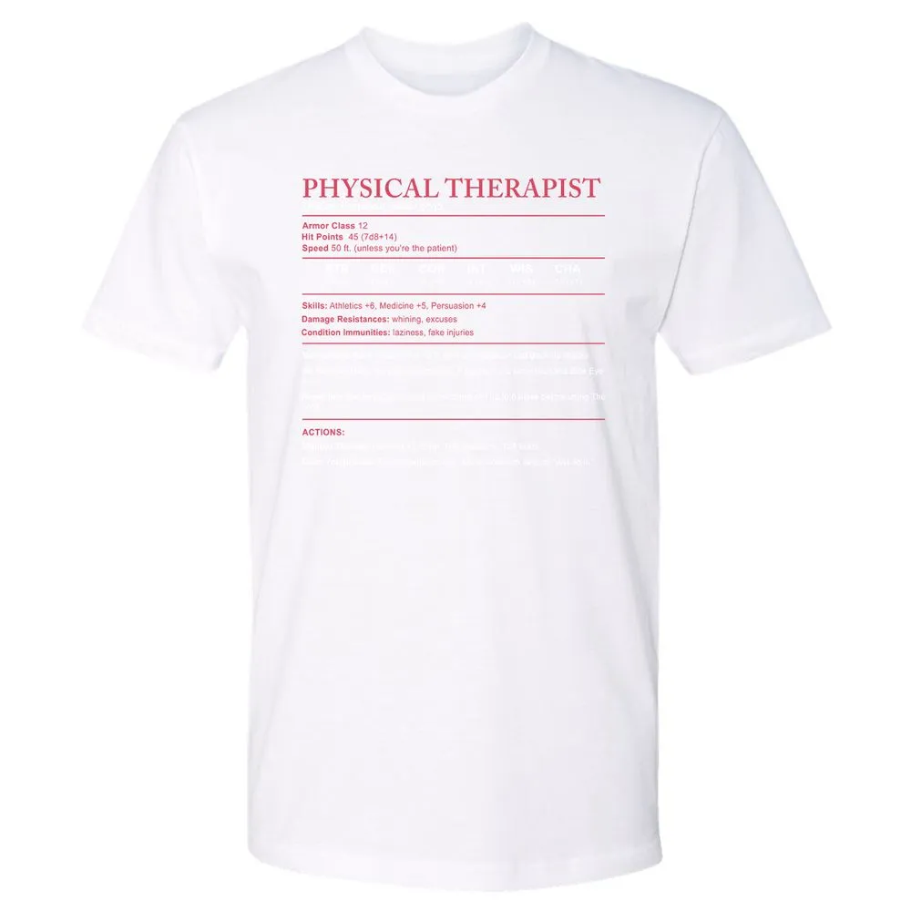 Physical Therapist Stats Premium Unisex T-Shirt - White - 4