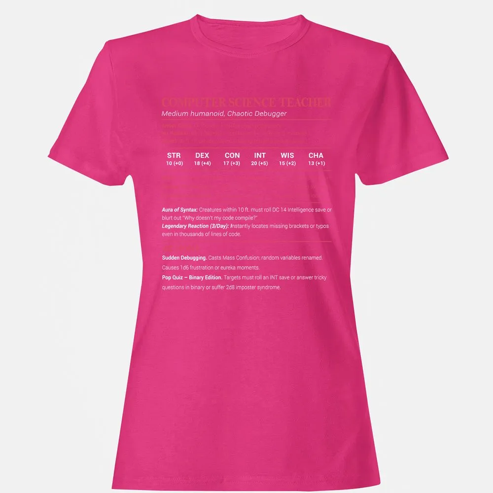 Computer Science Teacher Women's T-Shirt - Heliconia - 6