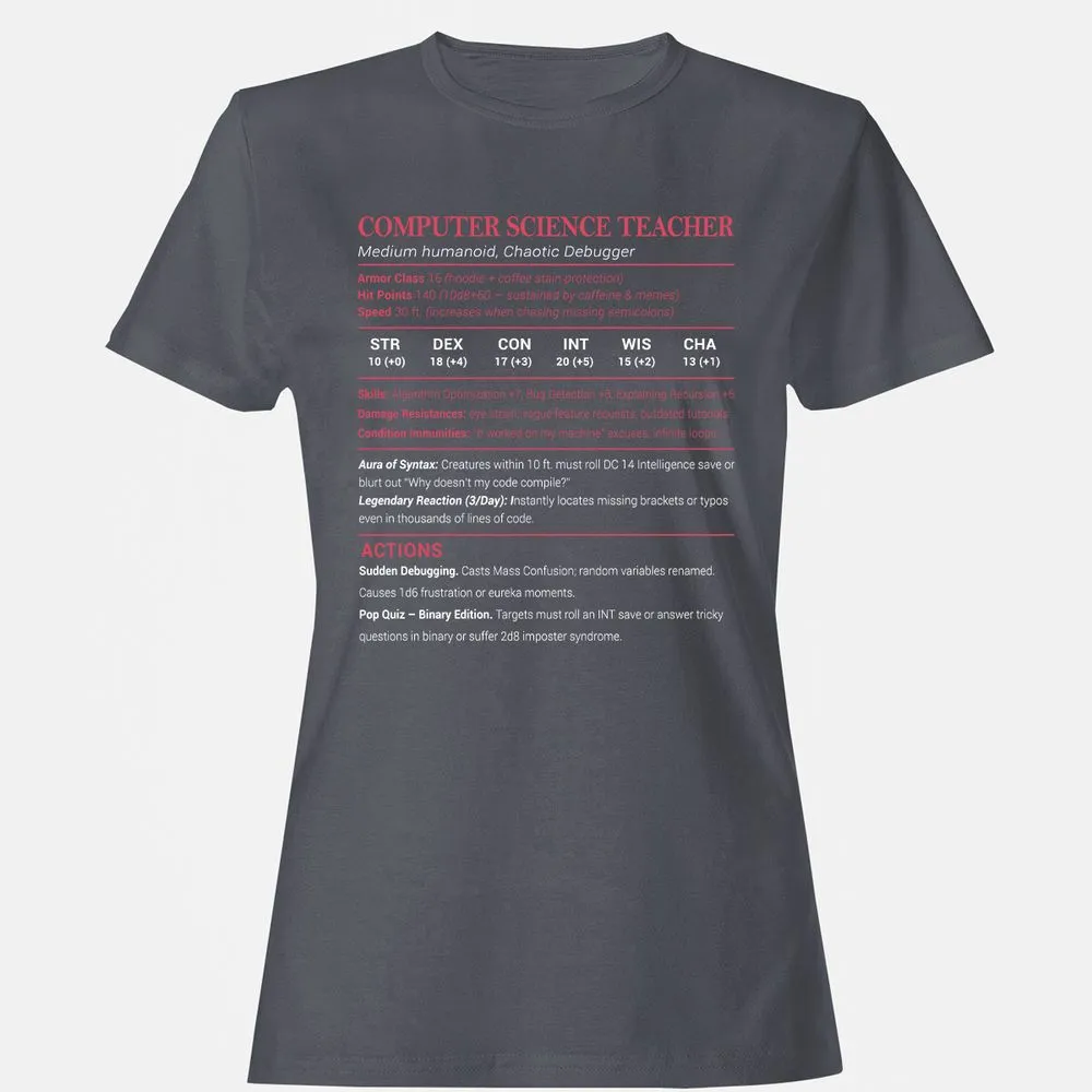 Computer Science Teacher Women's T-Shirt - Dark Heather - 5