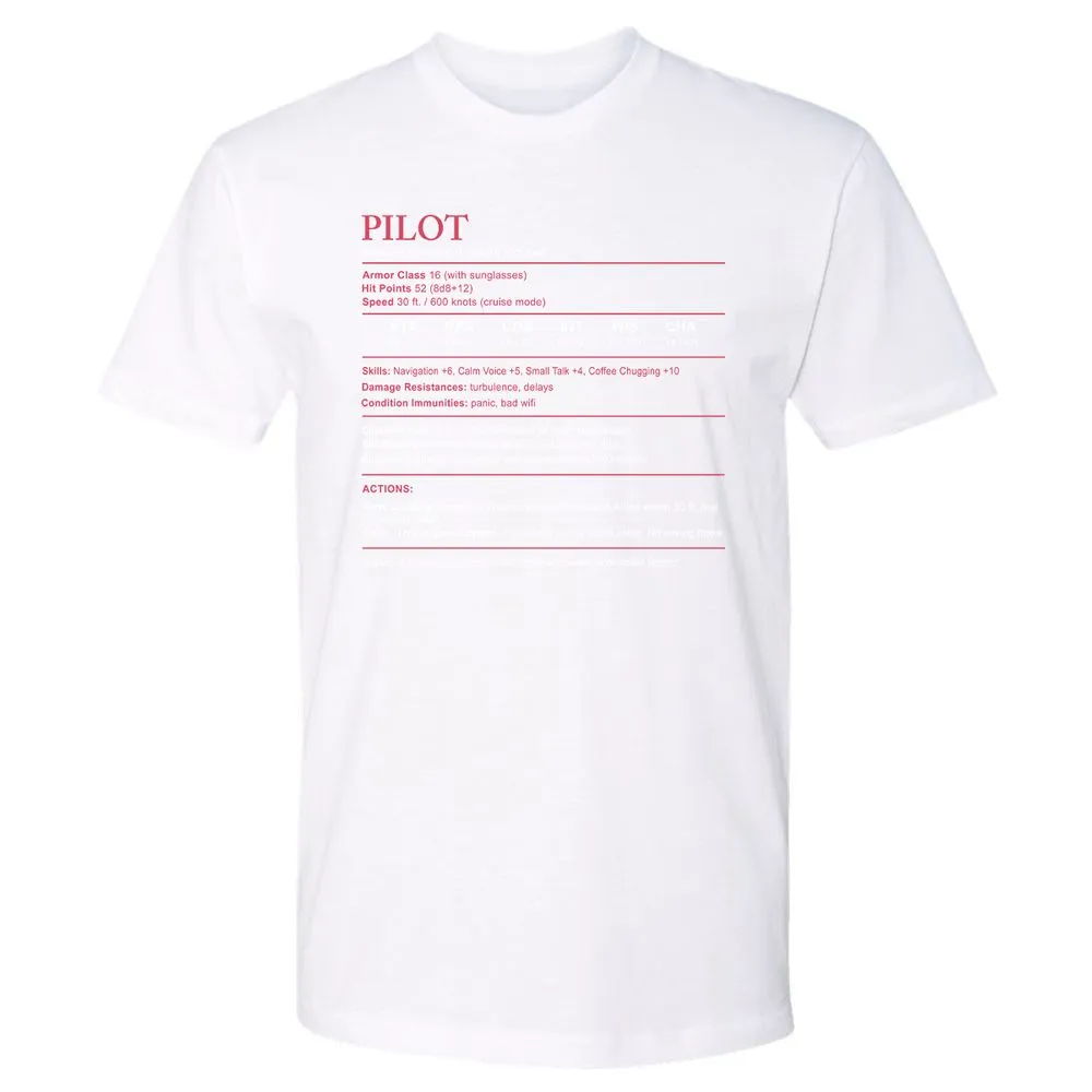 Pilot Stats Premium Unisex T-Shirt - White - 4