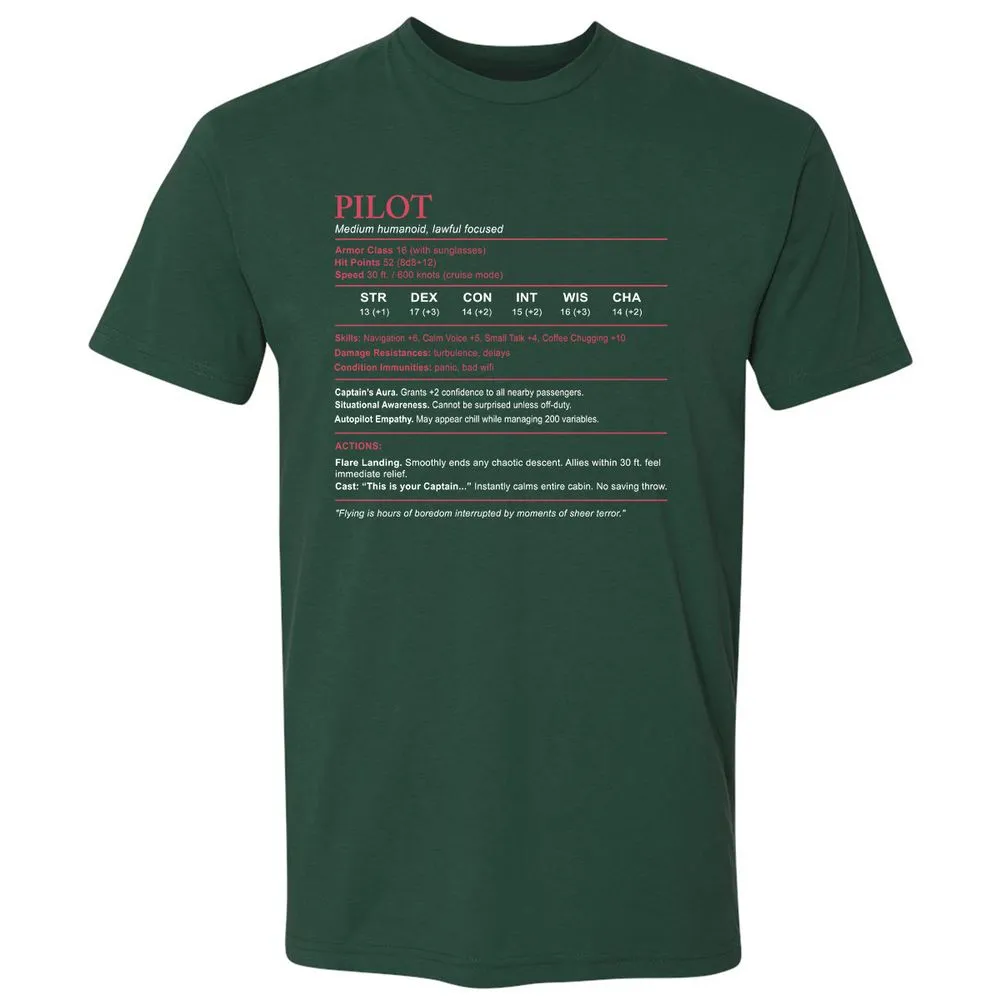 Pilot Stats Premium Unisex T-Shirt - Forest Green - 13