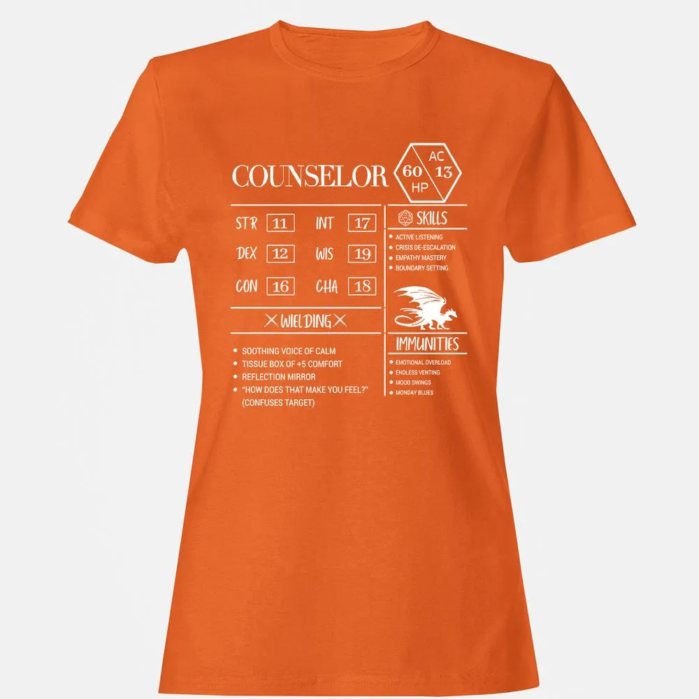 Counselor New Women's T-Shirt - Orange - 11