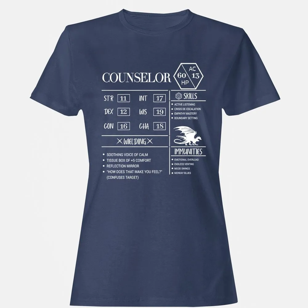 Counselor New Women's T-Shirt - Navy - 10