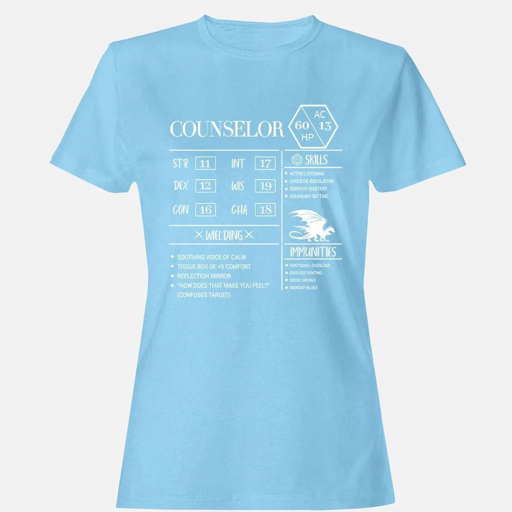Counselor New Women's T-Shirt - Light Blue - 8
