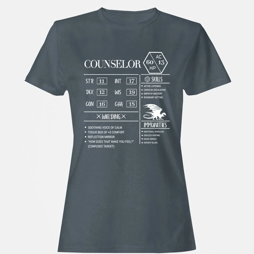 Counselor New Women's T-Shirt - Charcoal - 3