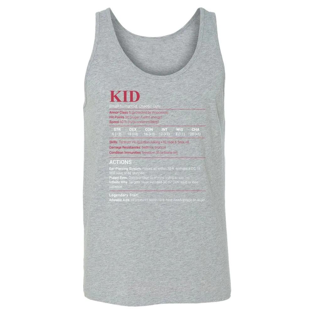 Kid Stats Unisex Jersey Tank - Athletic Heather - 4