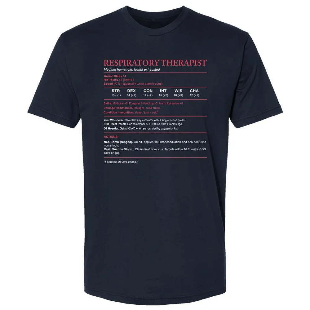Respiratory Therapist Premium Unisex T-Shirt - Midnight Navy - 2