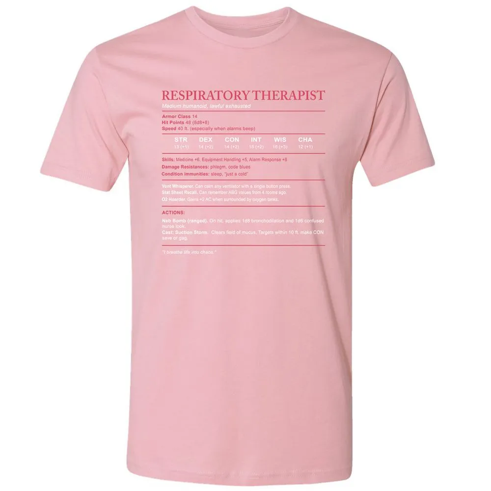 Respiratory Therapist Premium Unisex T-Shirt - Light Pink - 3