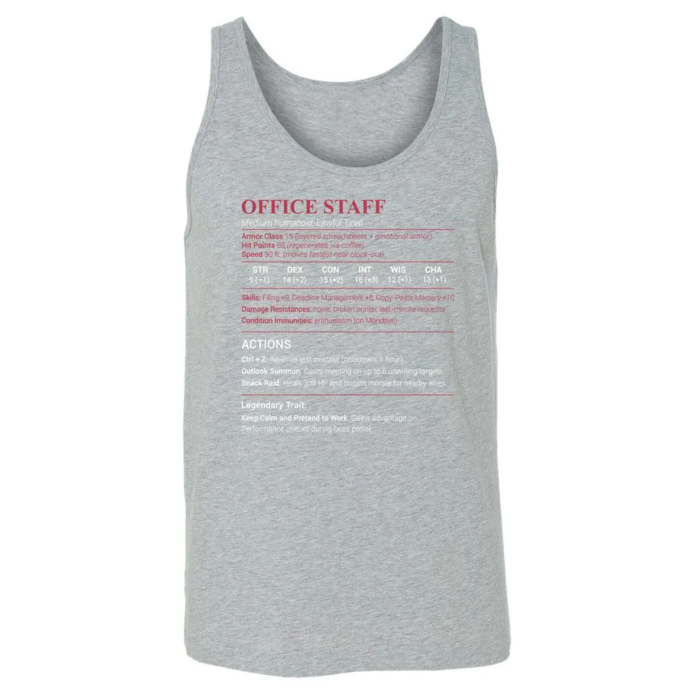 Office Staff Unisex Jersey Tank - Athletic Heather - 4