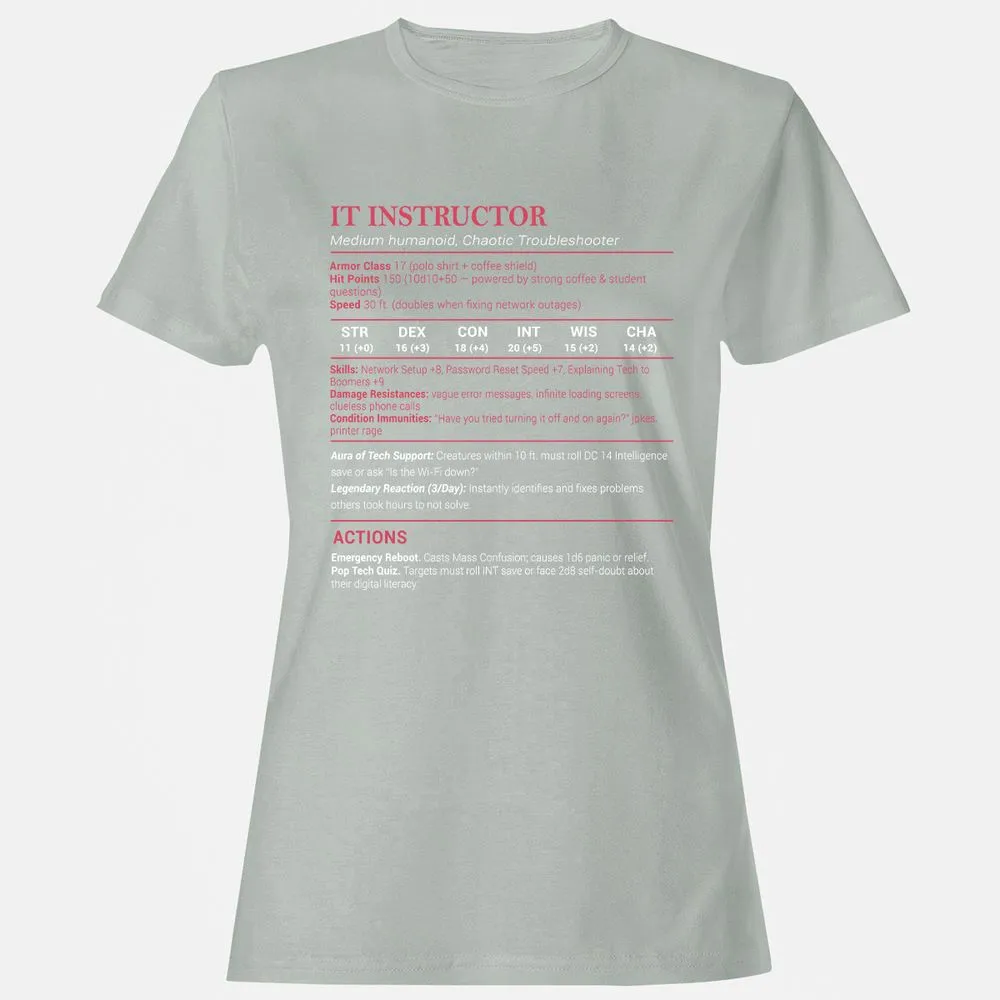IT Instructor Women's T-Shirt - Ash - 2