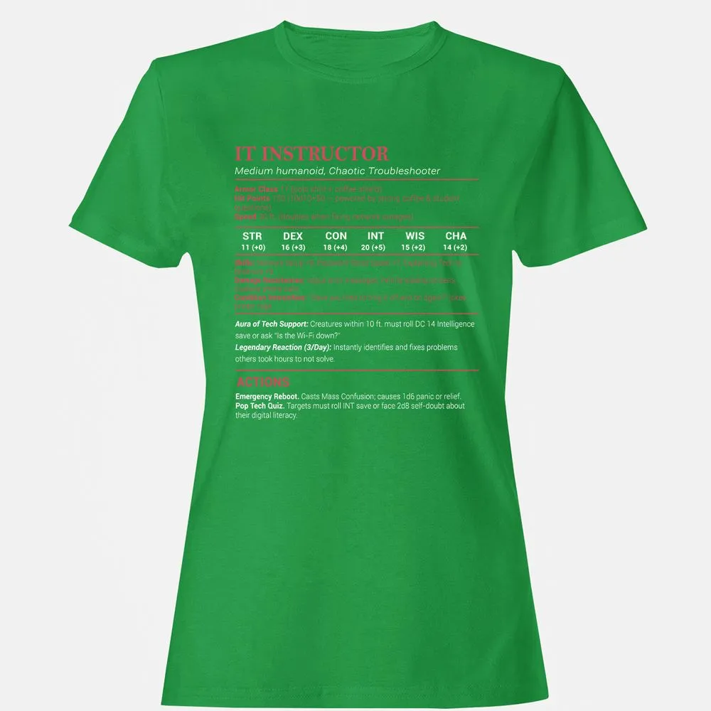 IT Instructor Women's T-Shirt - Irish Green - 7