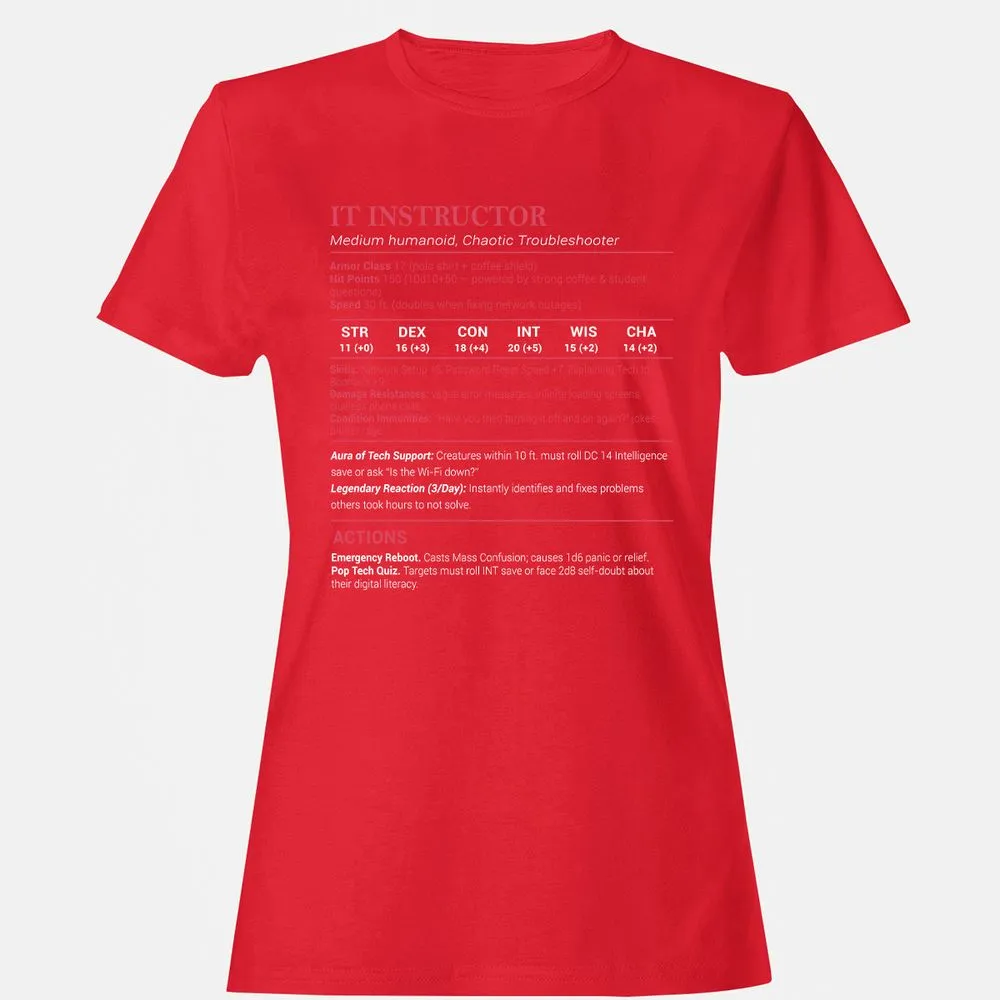 IT Instructor Women's T-Shirt - Red - 13