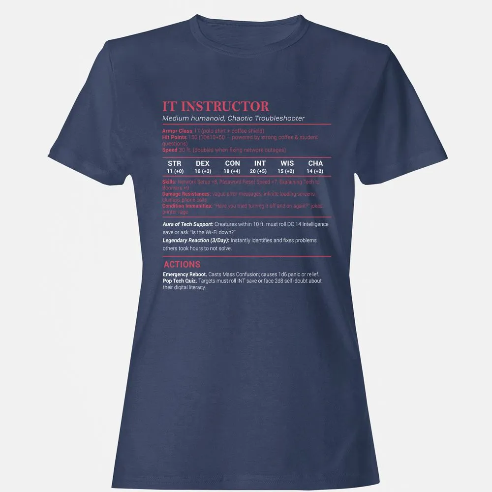 IT Instructor Women's T-Shirt - Navy - 10
