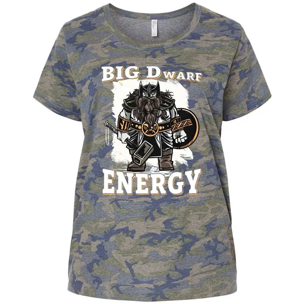Big Dwarf Energy Ladies Curvy Jersey - Vintage Camo - 5