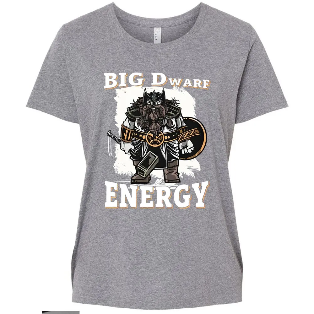 Big Dwarf Energy Ladies Curvy Jersey - Granite Heather - 9