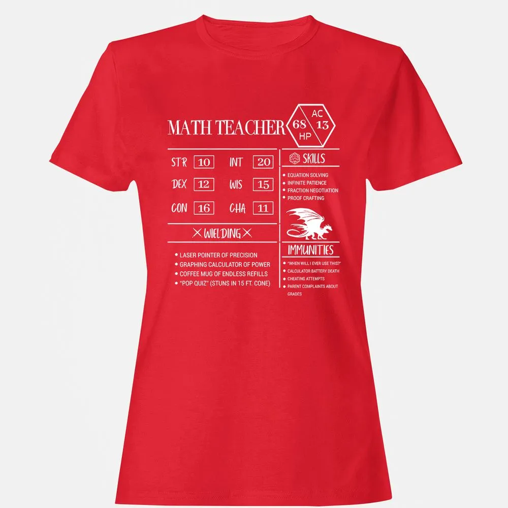 Math Teacher New Women's T-Shirt - Red - 13
