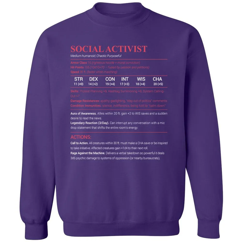 Social Activist Classic Unisex Sweatshirt - Purple - 6