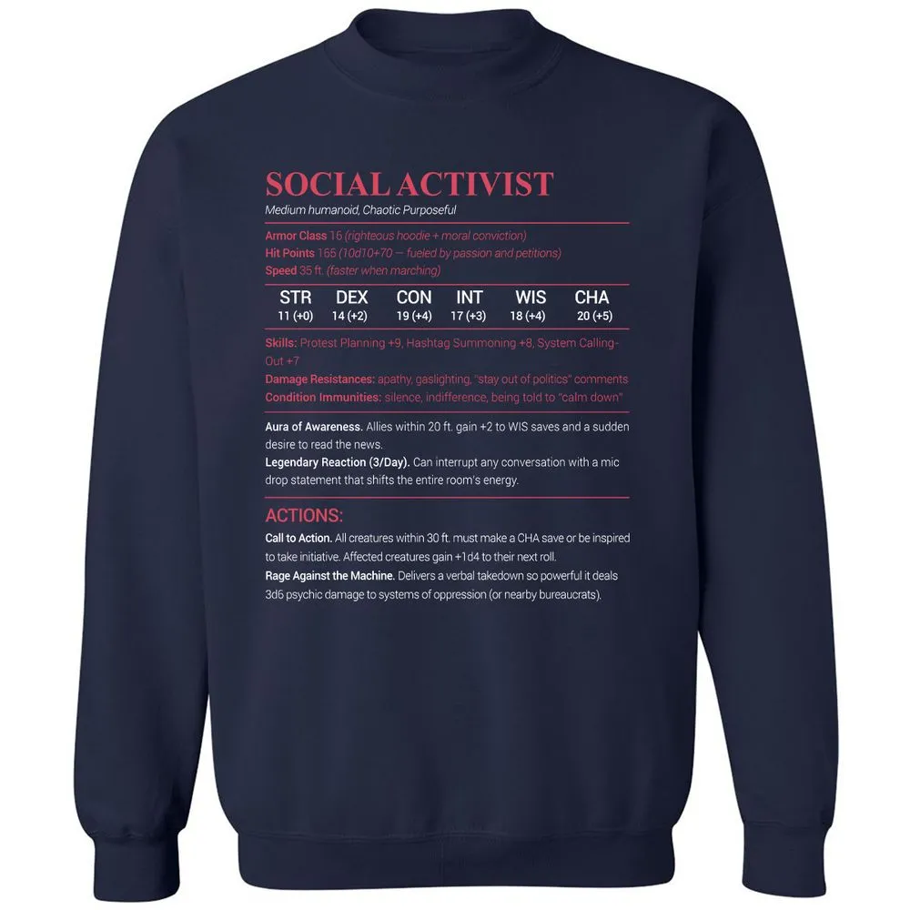 Social Activist Classic Unisex Sweatshirt - Navy - 2