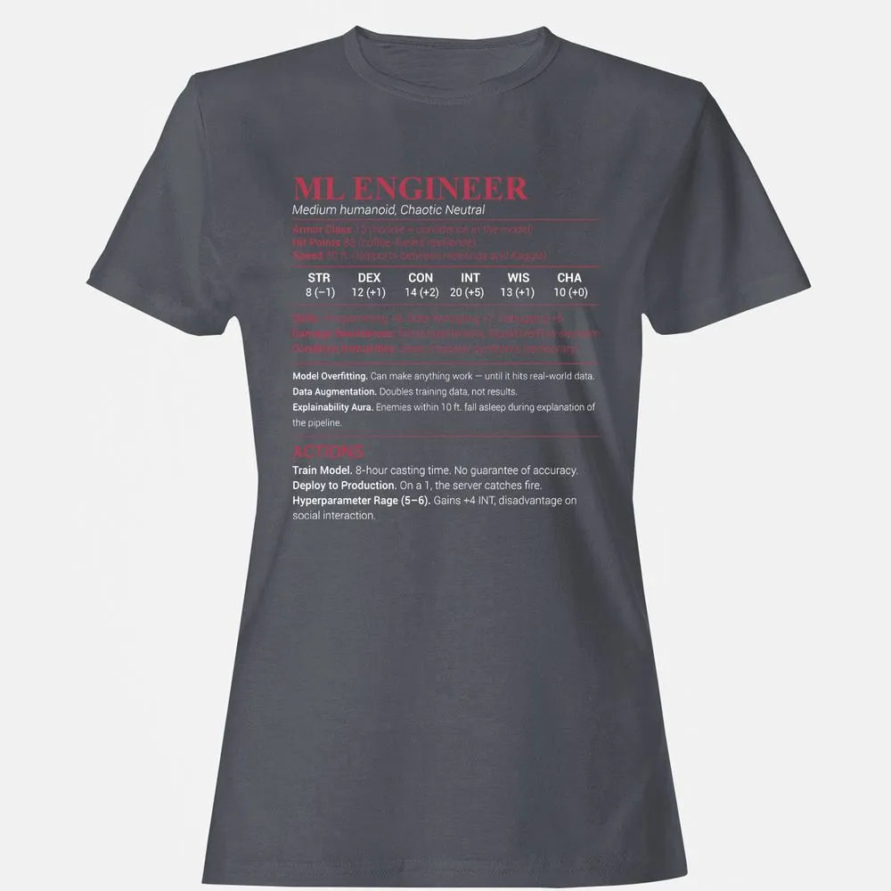 ML Engineer Women's T-Shirt - Dark Heather - 5
