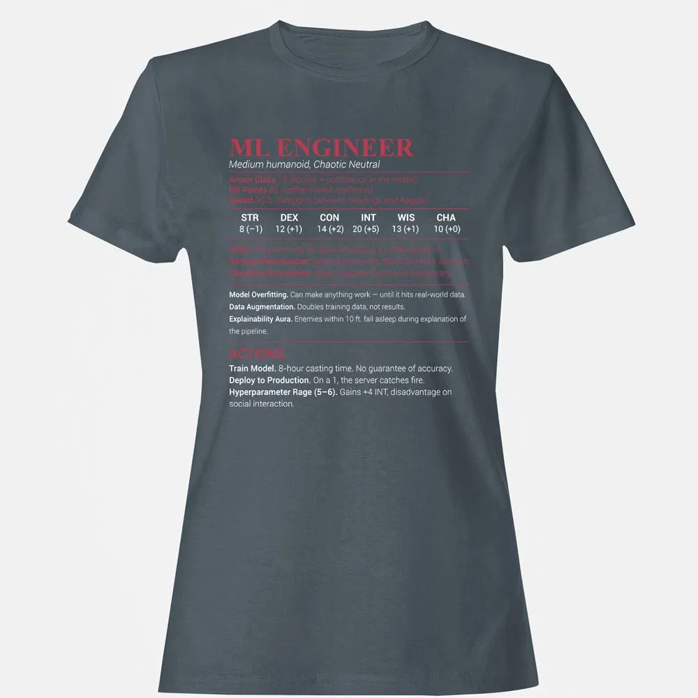 ML Engineer Women's T-Shirt - Charcoal - 3