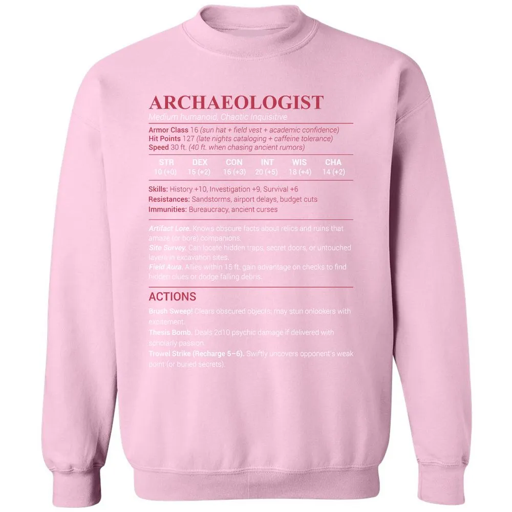 ARCHAEOLOGIST Classic Unisex Sweatshirt - Light Pink - 3