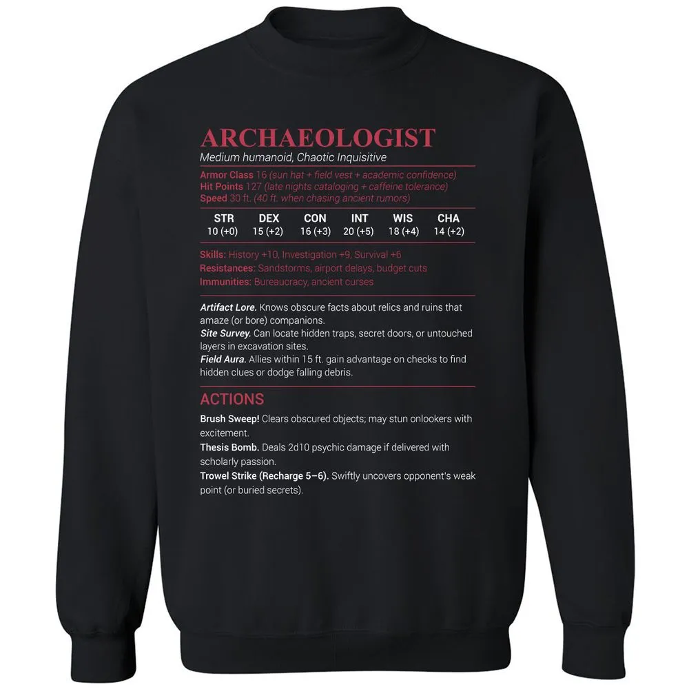 ARCHAEOLOGIST Classic Unisex Sweatshirt - Black - 1