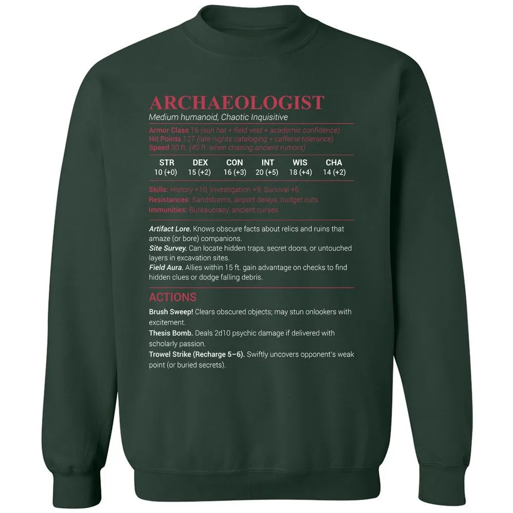 ARCHAEOLOGIST Classic Unisex Sweatshirt - Forest Green - 4