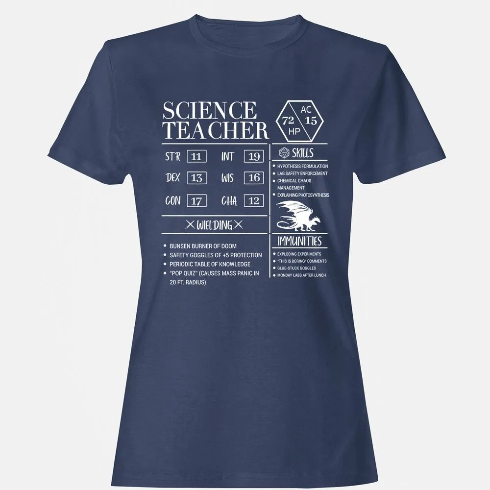 Science Teacher New Women's T-Shirt - Navy - 10