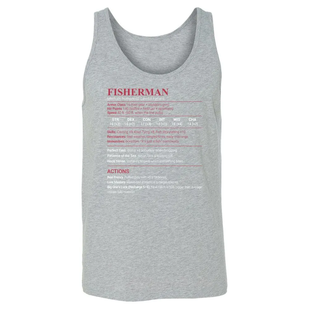 Fisherman Stats Unisex Jersey Tank - Athletic Heather - 4