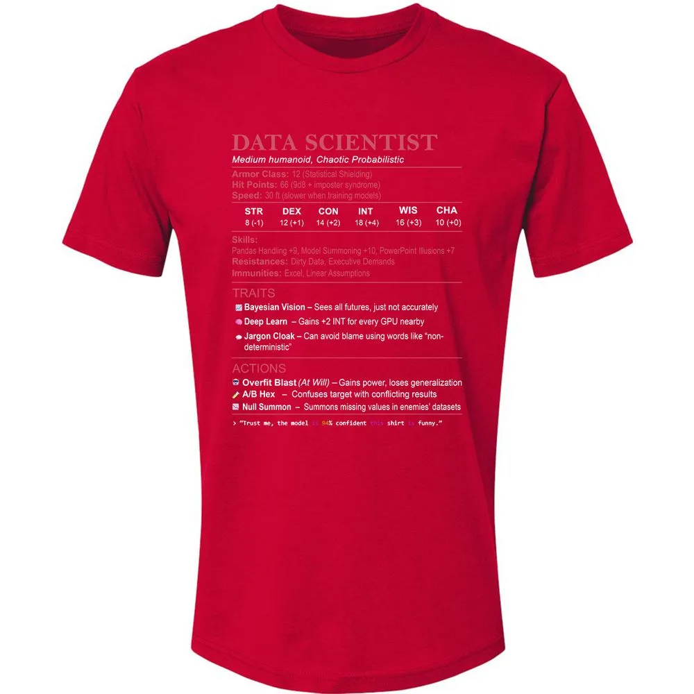 Data Scientist Stats Premium Unisex T-Shirt - Red - 6