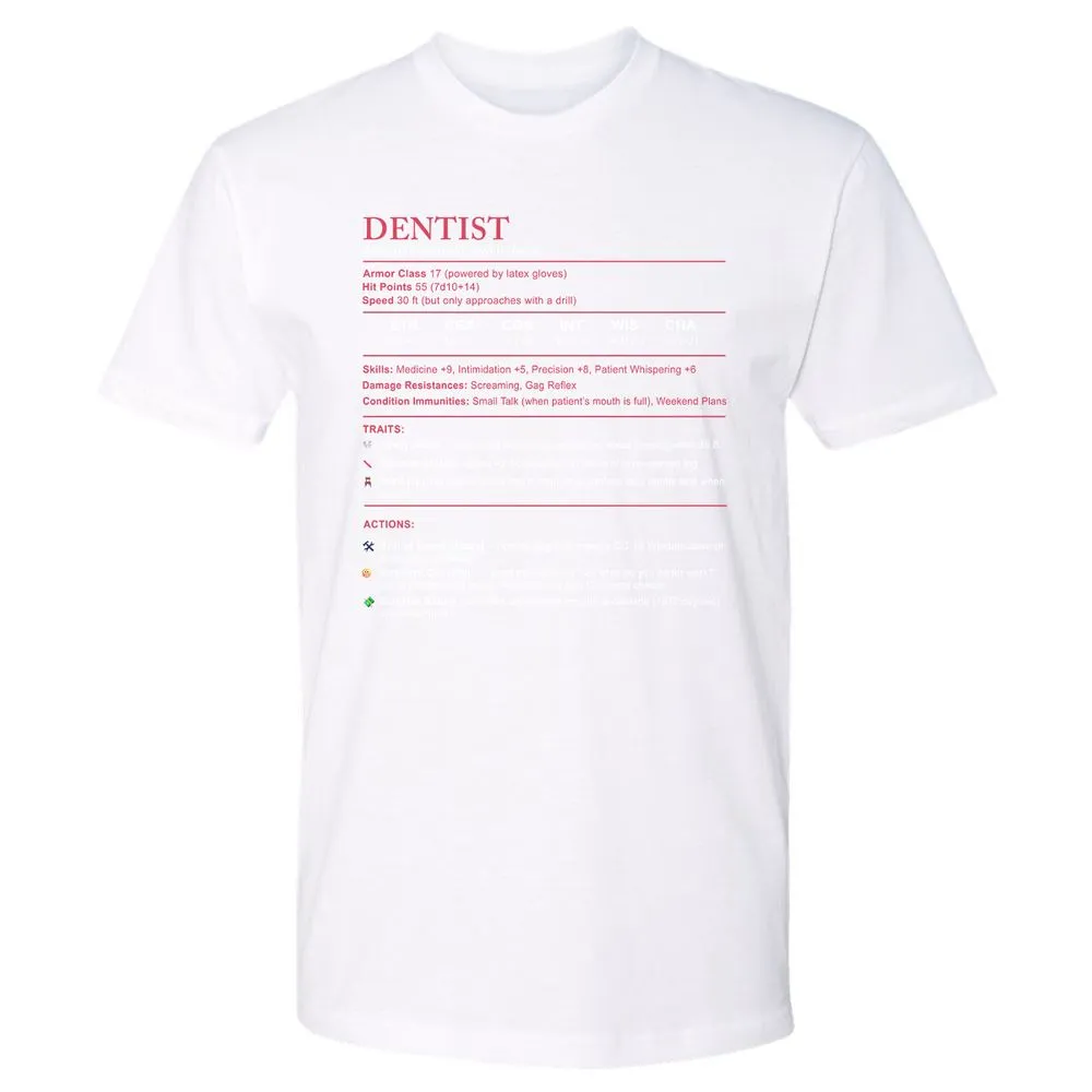 Dentist Stats Premium Unisex T-Shirt - White - 4