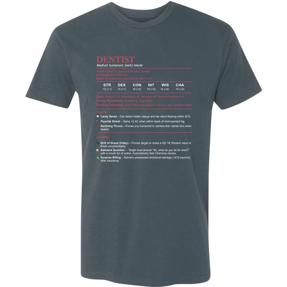 Dentist Stats Premium Unisex T-Shirt - Indigo - 15