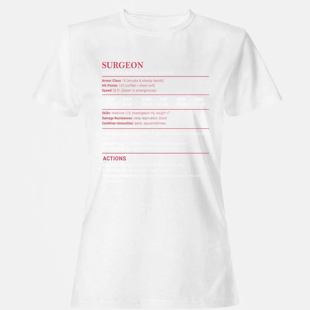 Surgeon Stats Women's T-Shirt - White - 16