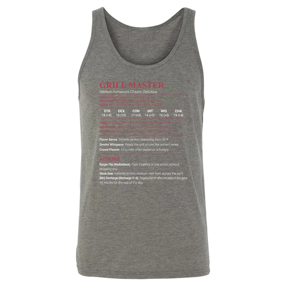 Grill Master Unisex Jersey Tank - Grey Triblend - 8
