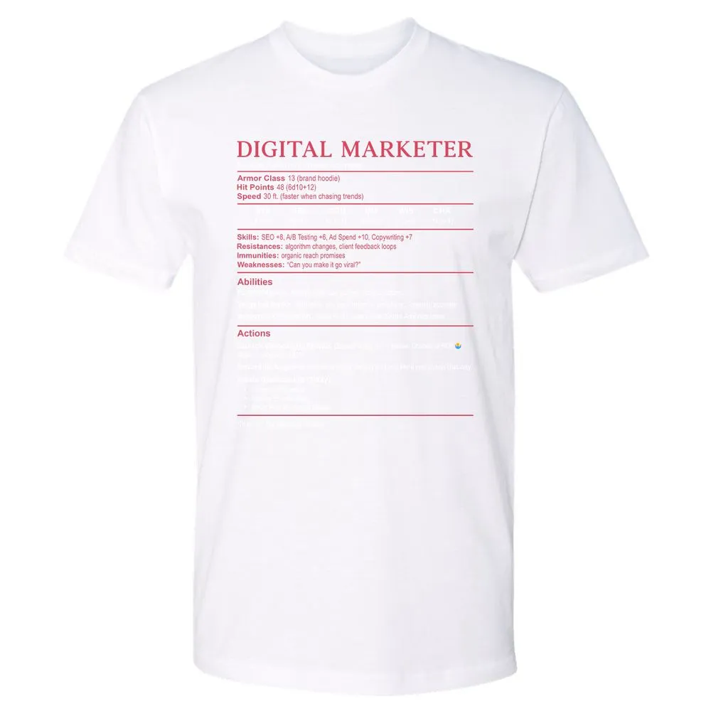 Digital Marketer Stats Premium Unisex T-Shirt - White - 4