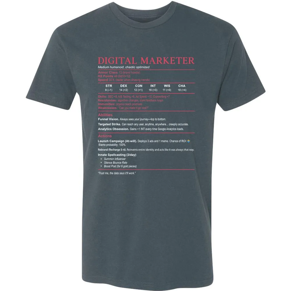 Digital Marketer Stats Premium Unisex T-Shirt - Indigo - 15