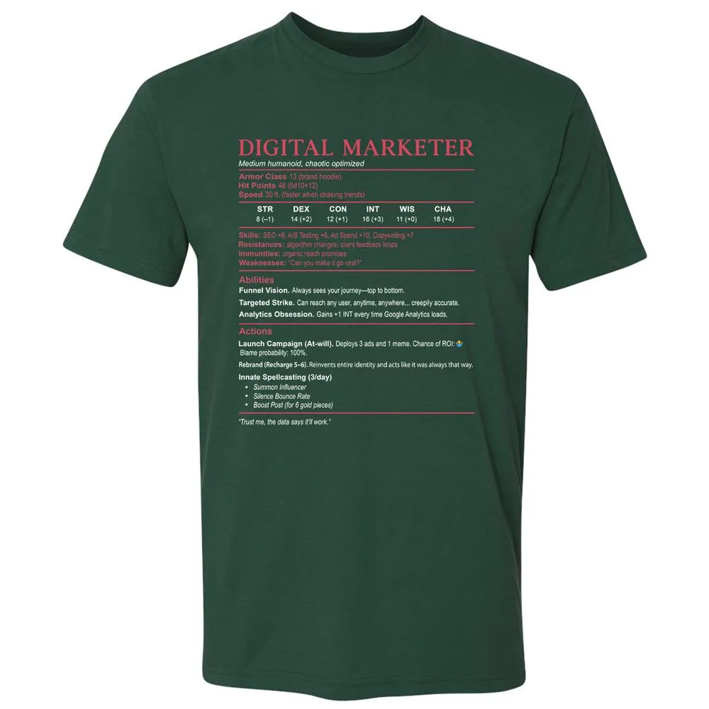 Digital Marketer Stats Premium Unisex T-Shirt - Forest Green - 13