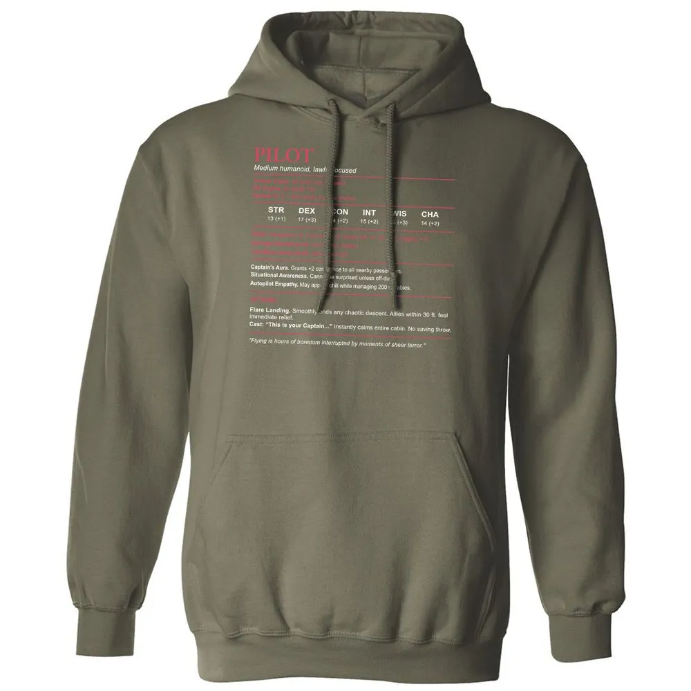Pilot Stats Classic Unisex Hoodie - Military Green - 4