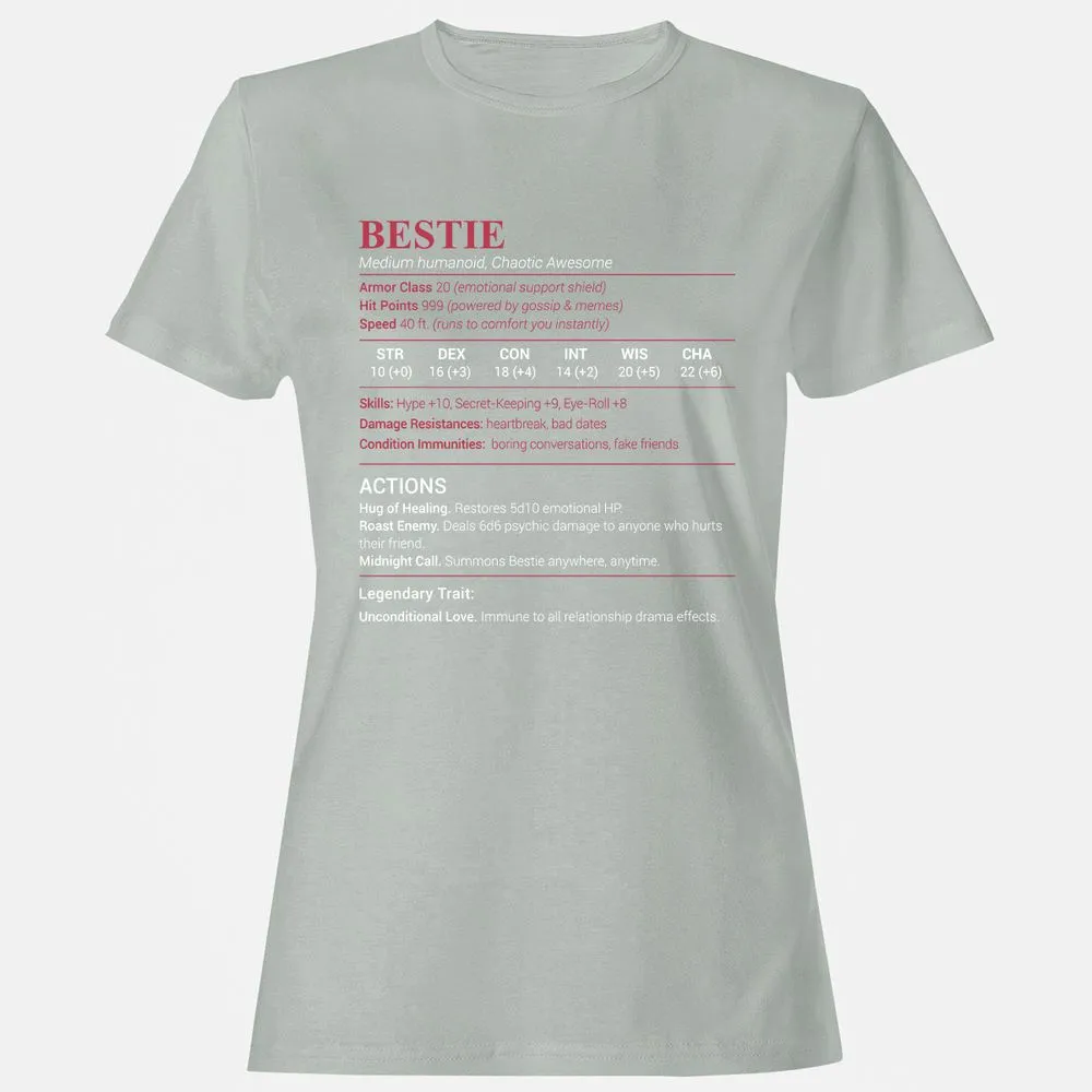 Bestie Stats Women's T-Shirt - Ash - 2
