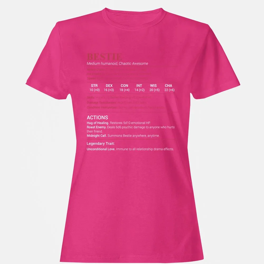 Bestie Stats Women's T-Shirt - Heliconia - 6