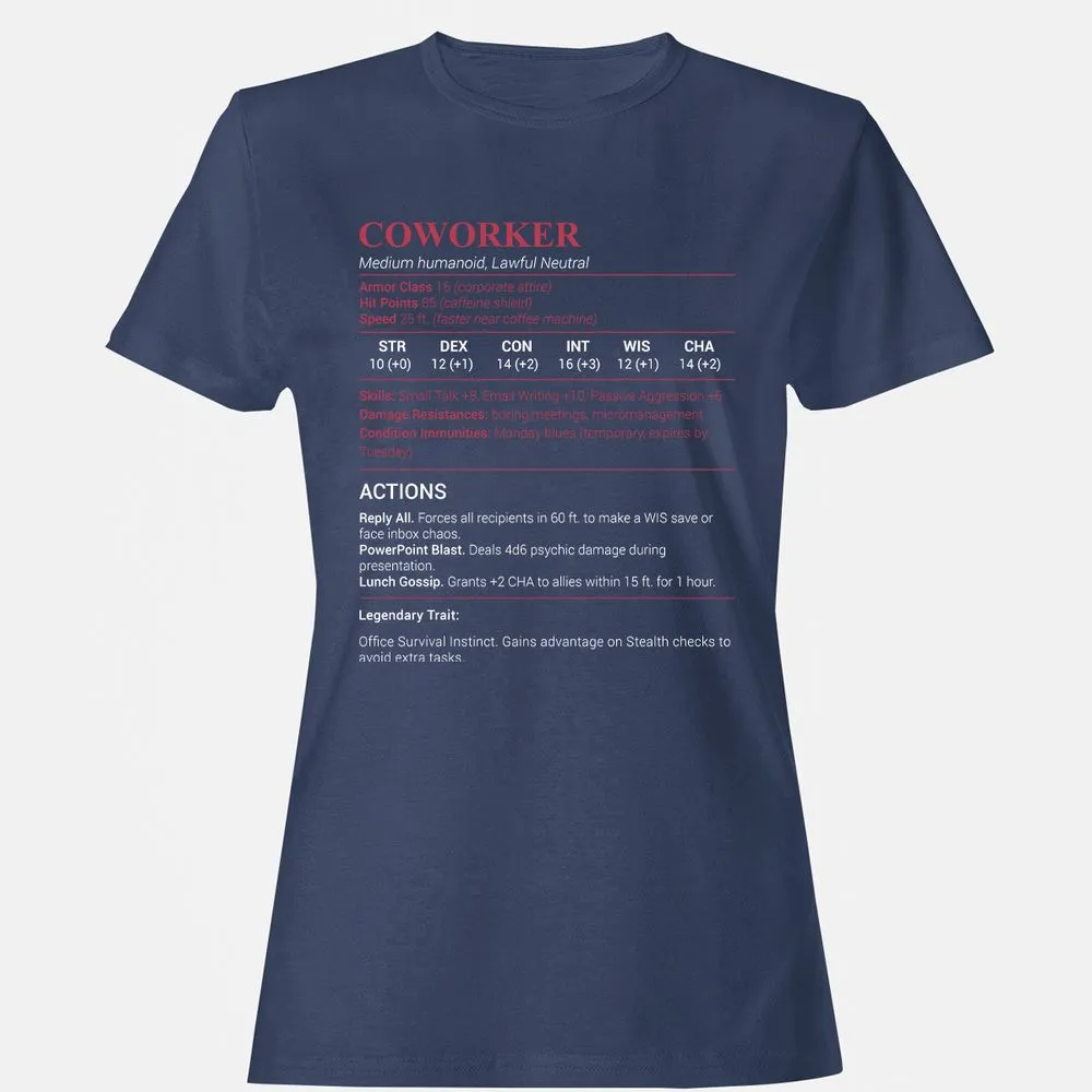 Coworker Stats Women's T-Shirt - Navy - 10