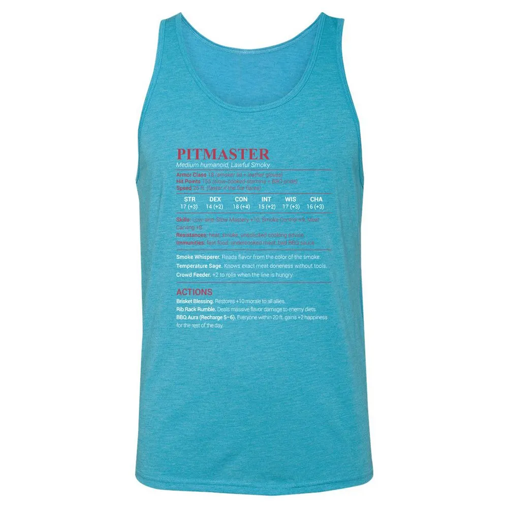 Pitmaster Stats Unisex Jersey Tank - Aqua Triblend - 3