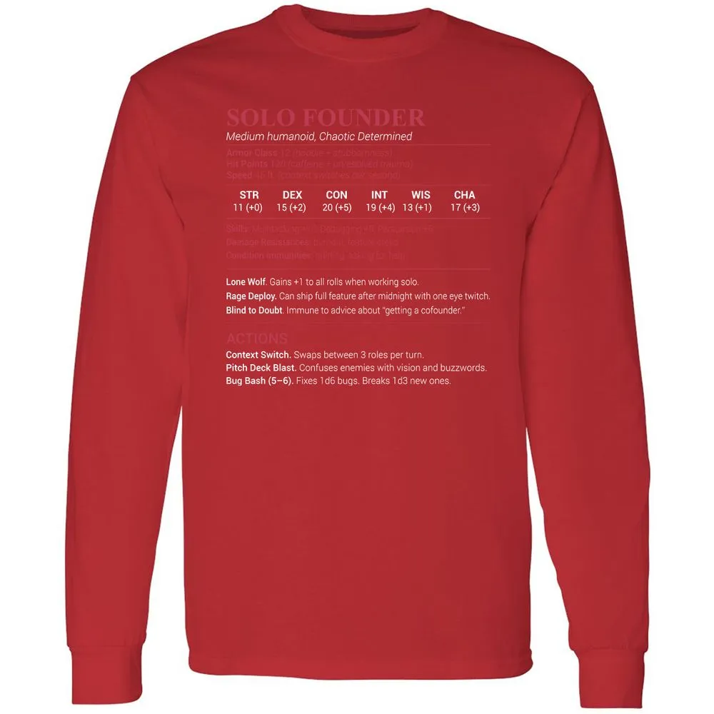Solo Founder Long Sleeve T-Shirt - Red - 14