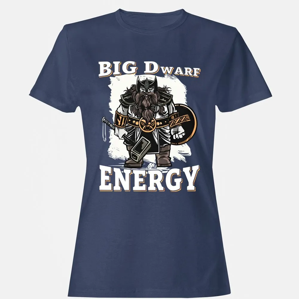 Big Dwarf Energy Women's T-Shirt - Navy - 10